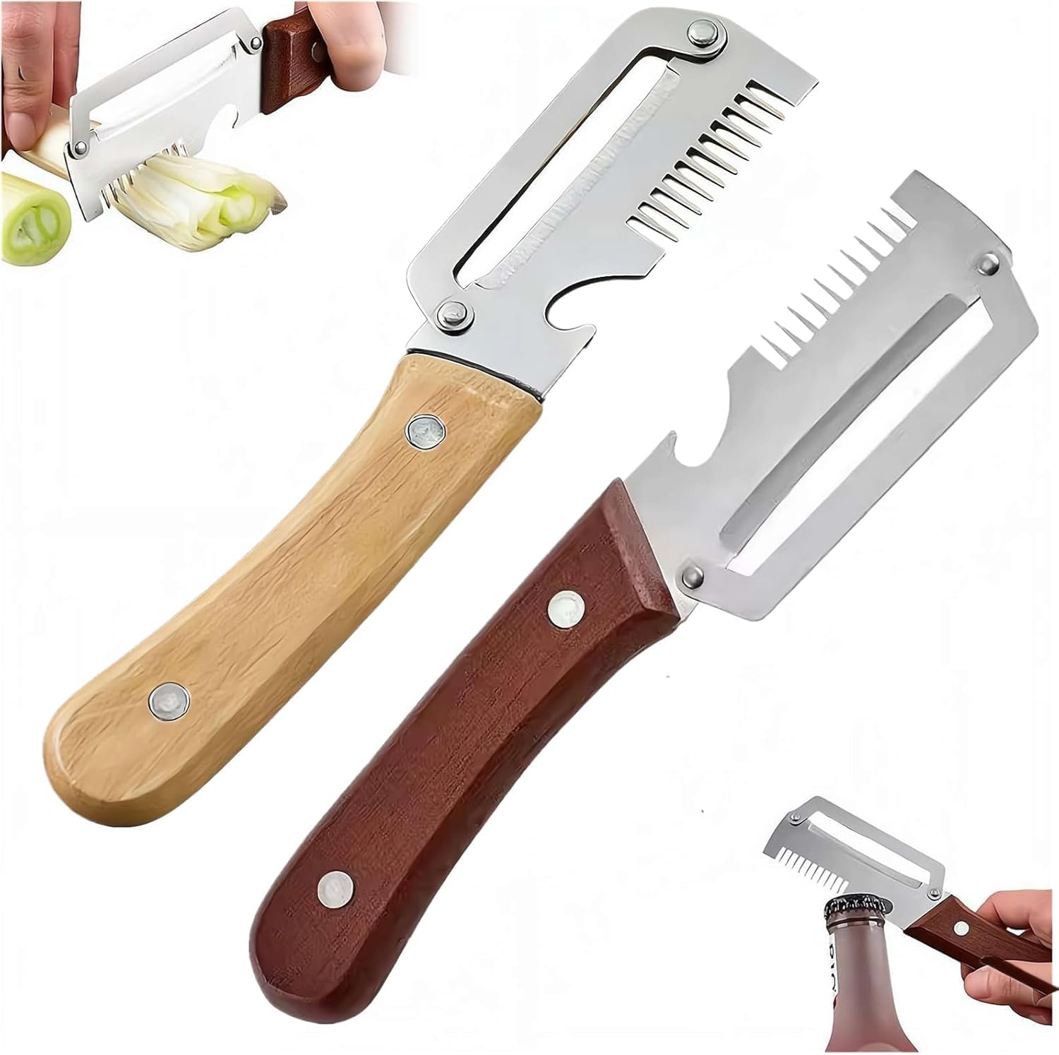 Amazon | 多機能3in1 野菜ピーラー、皮むき器・千切り・栓抜き付き